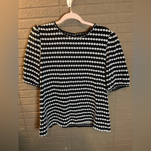 Ann Taylor Tops - Ann Taylor Black and White Patterned Blouse